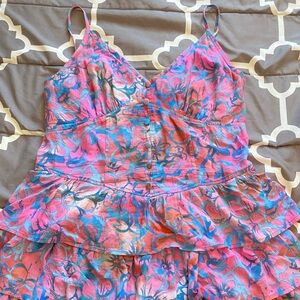 Pink floral sun dress